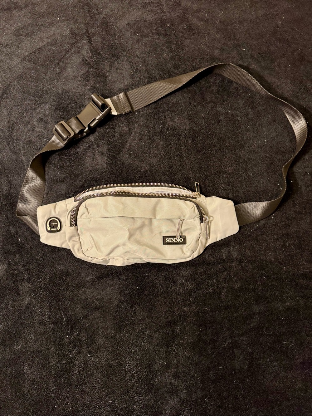 SINNO Large Crossbody Fanny Pack Waist Bag Multi Pocket Gray